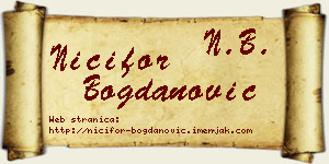 Nićifor Bogdanović vizit kartica
